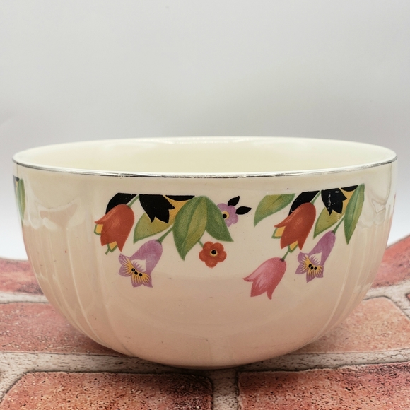 Vintage | Kitchen | Vintage Halls Superior Kitchenware Crocus Tulips Pottery Mixing Serving Bowl ...